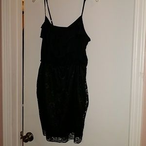 Black ruffle and lace dress